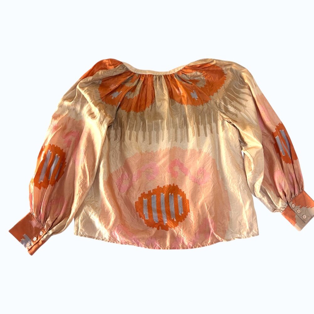 🌸 Sézane Lealys Silk Shirt in Pink Sand | Size 42 (US 10) 🌸 - Picture 4 of 5